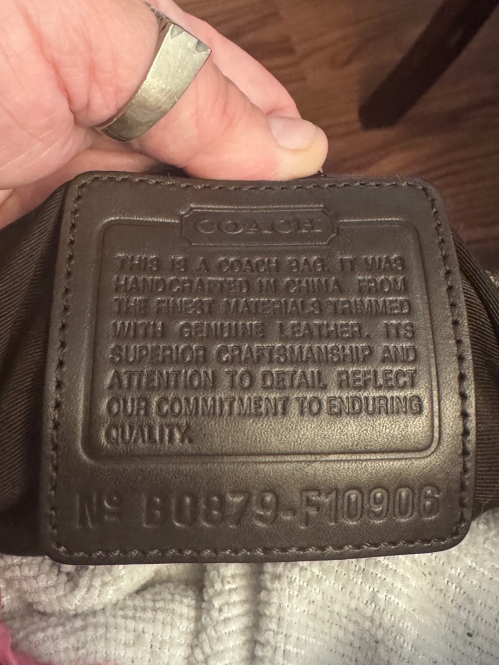 Coach Brown Logo Jacquard Shoulder Bag with Sparkle Cherry Charm - Picture 7 of 7